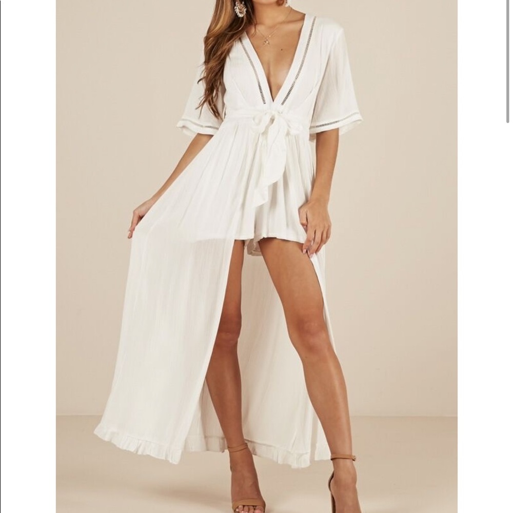White maxi play suit
